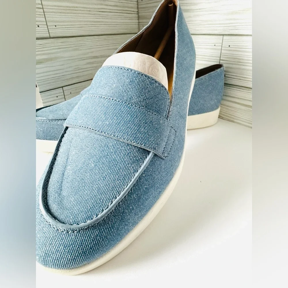 Naturalizer Mocasín Karis Loafers Women’s Blue Denim Blue‎ Sz 12 Leather Upper